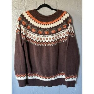 Women's Patrick The Cozy Holiday Pumpkin Sweater Size 2X‎ Brown Orange